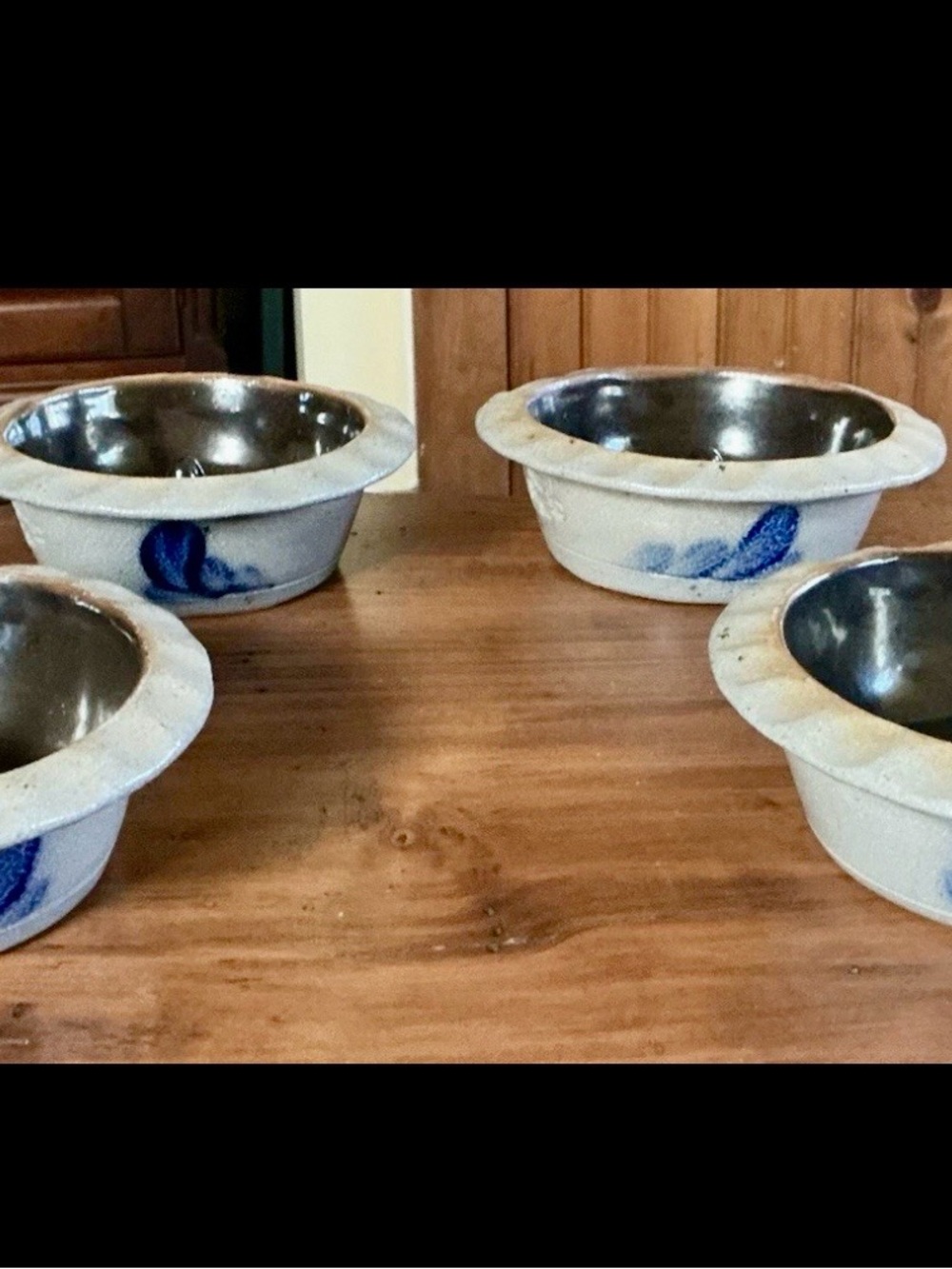 Rowe salt glaze stoneware apple baking dishes set of four - vintage